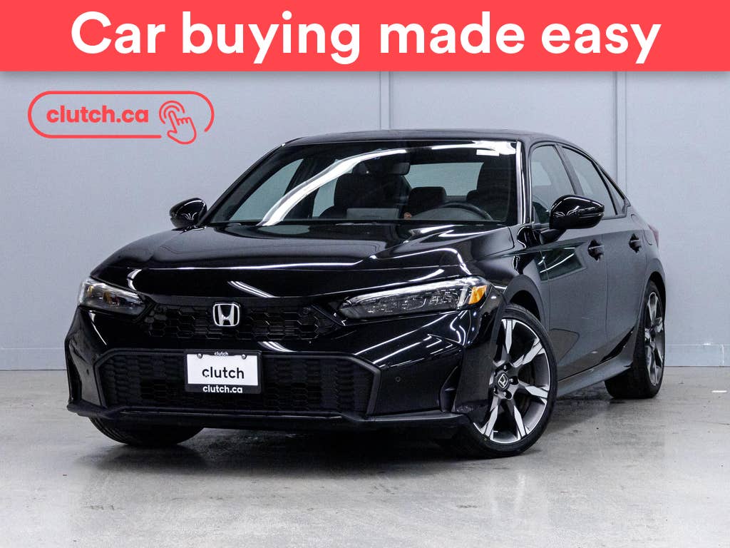Black 2025 Honda Civic Hybrid Sedan Front-Wheel Drive Automatic