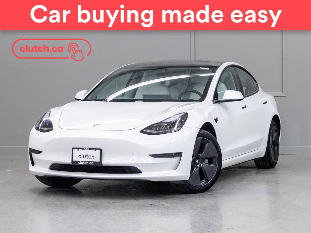 White 2021 Tesla Model 3 Sedan Rear-Wheel Drive Automatic