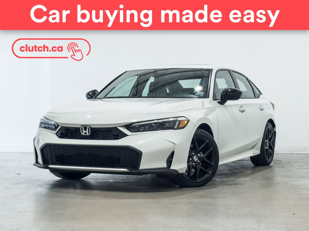White 2025 Honda Civic Hybrid Sport Sedan FWD Sedan Front-Wheel Drive Automatic