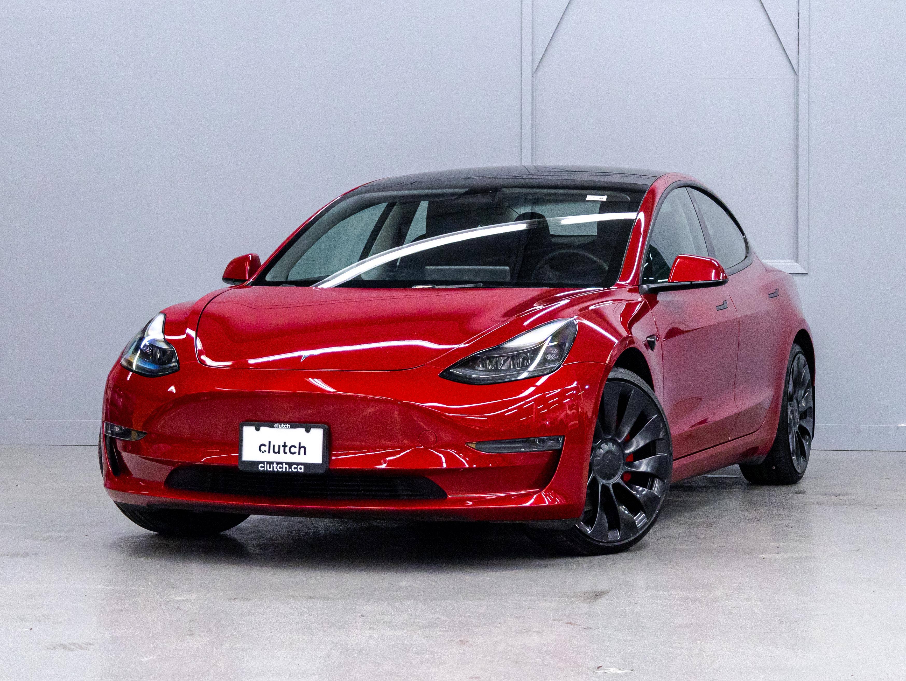 Red 2022 Tesla Model 3 Sedan All-Wheel Drive Automatic