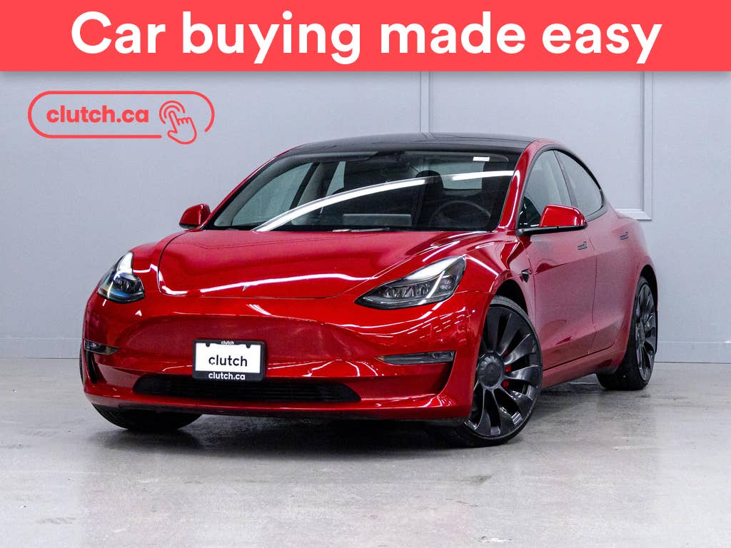 Red 2022 Tesla Model 3 Sedan All-Wheel Drive Automatic